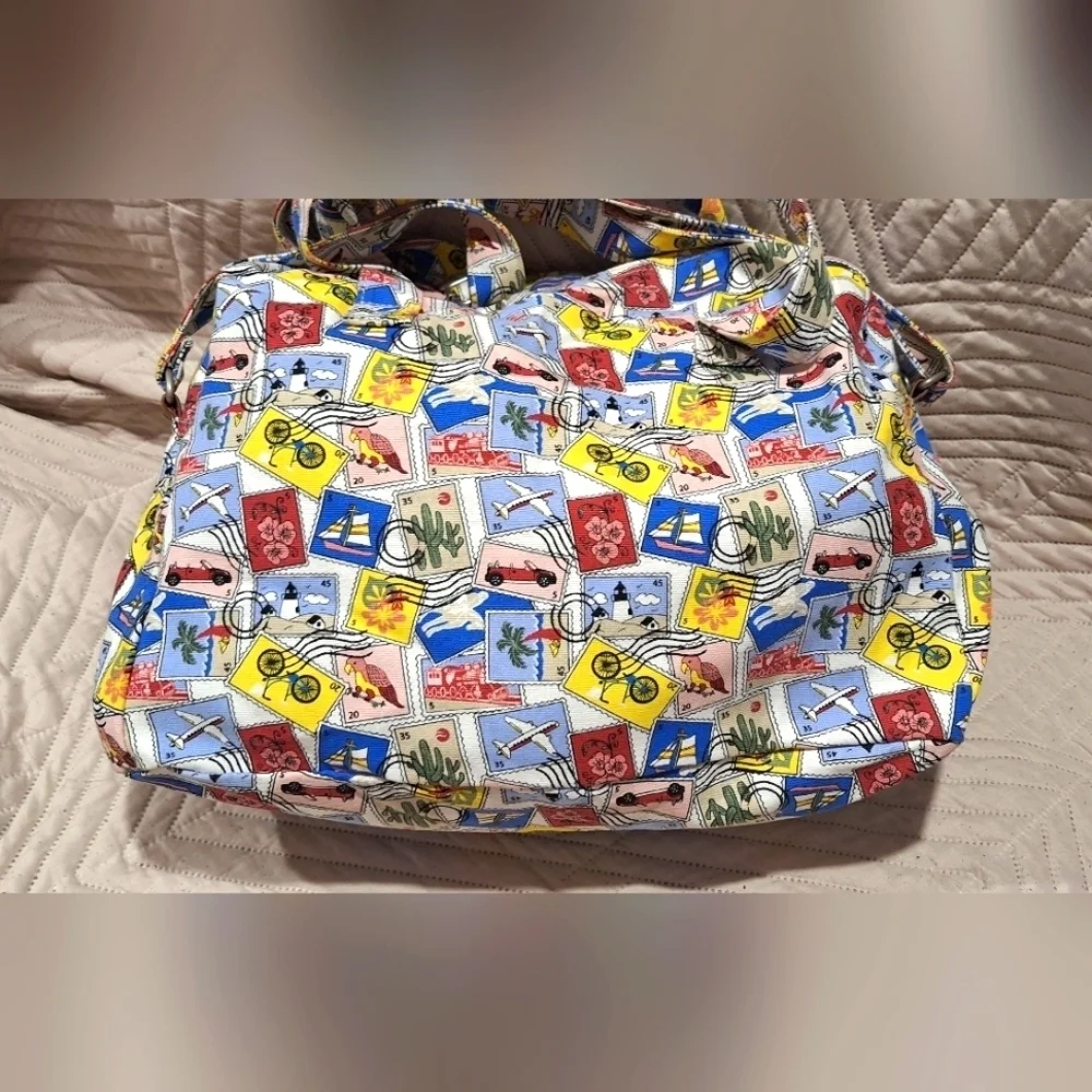 Colorful Travel-Themed Men's Bag
